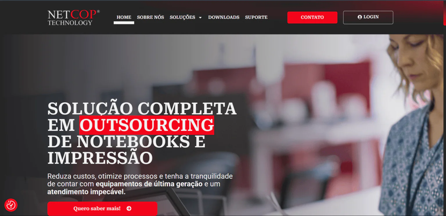 Site da Netcop Technology desenvolvido pela L3