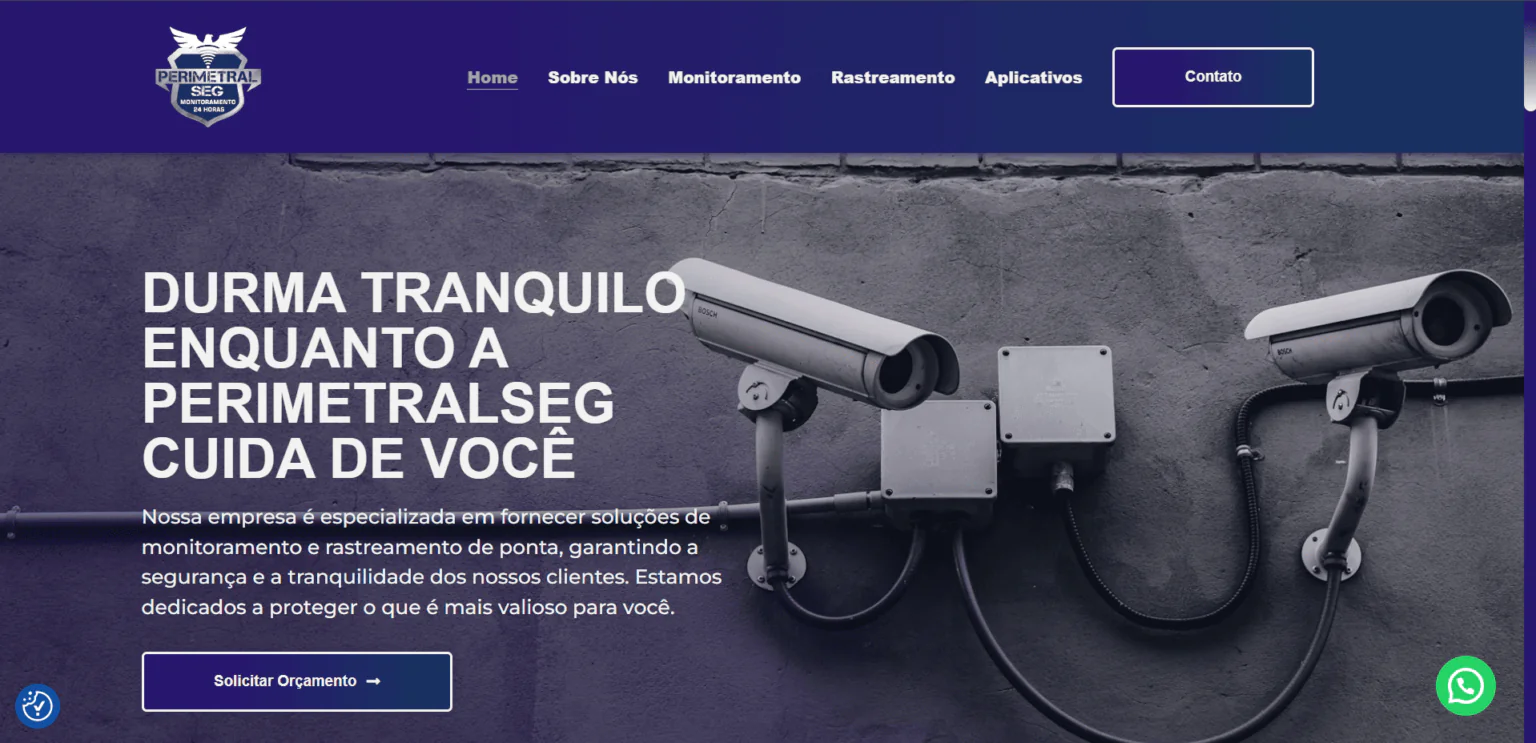 Site institucional da Perimetral Segurança desenvolvido pela L3
