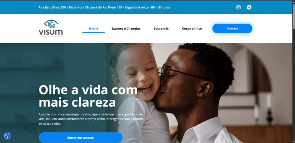 Site da Clínica Visum desenvolvido pela L3