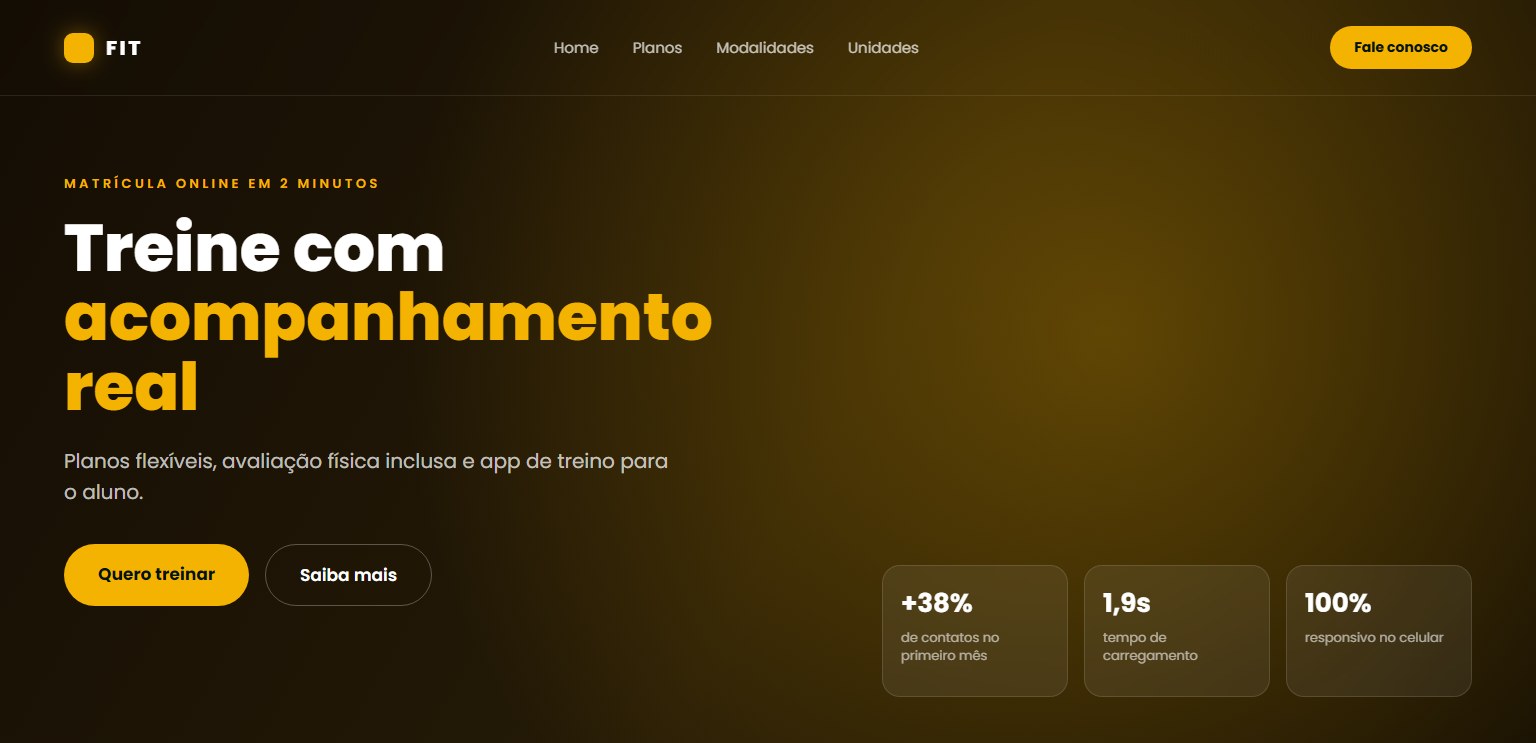 Layout de site para academia com matrícula online criado pela L3