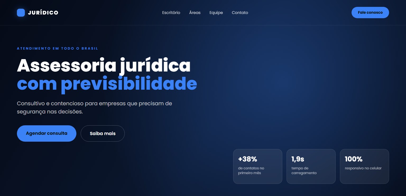 Layout de site para escritório de advocacia criado pela L3