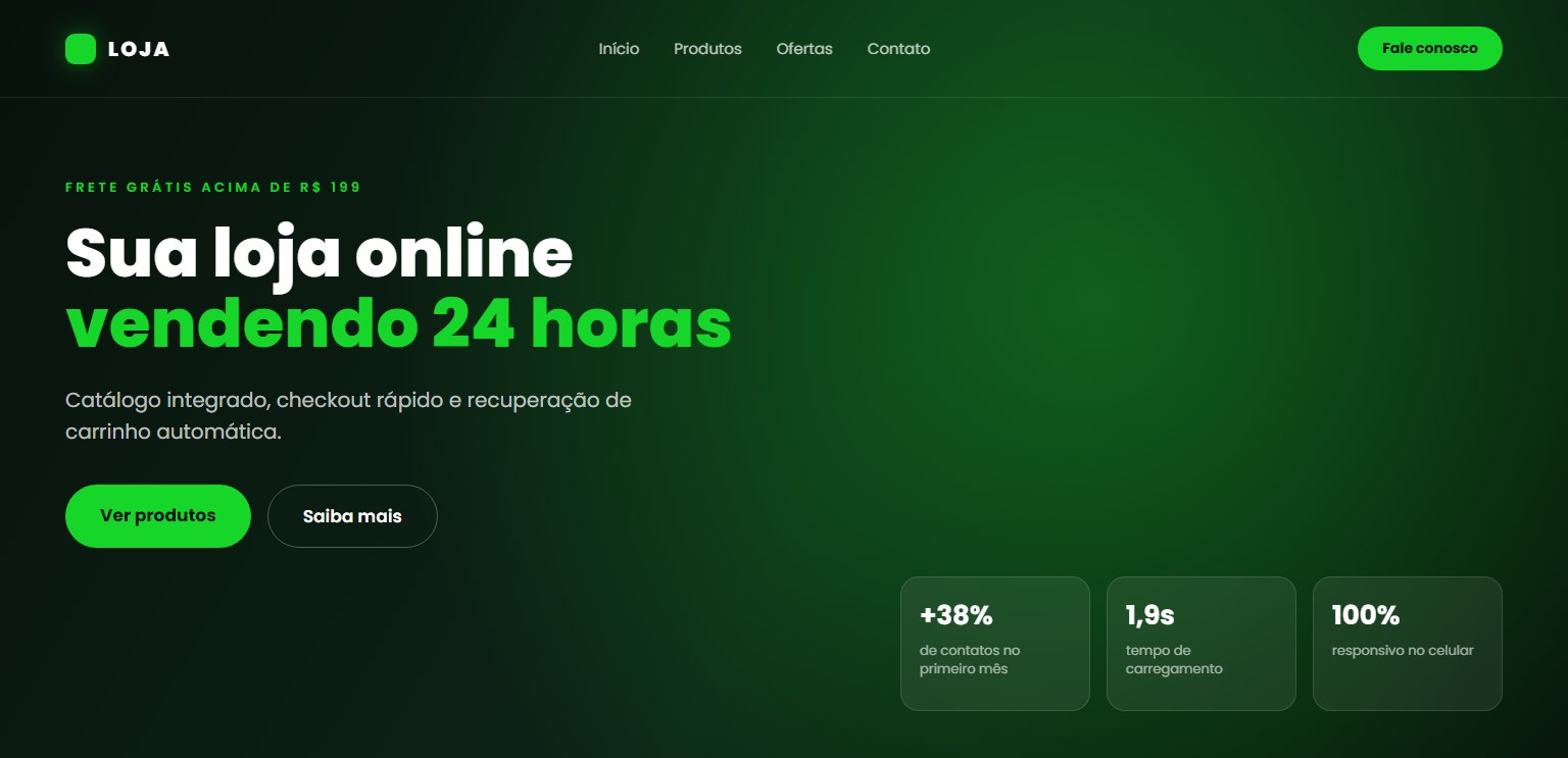 Layout de e-commerce responsivo criado pela L3